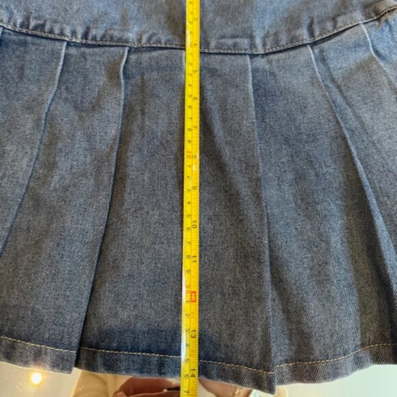 NWT Motel Rocks Denim Pleated Mini Skirt - Women's Small - Picture 7 of 9